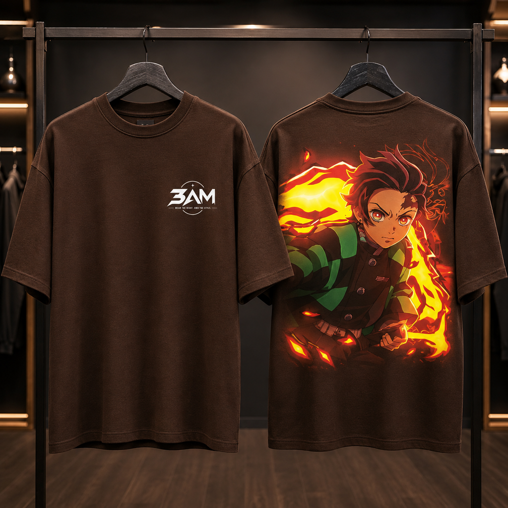 Tanjiroo Anime T-Shirt – Fire Demon Streetwear Edition