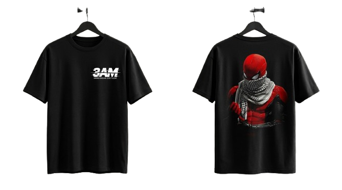 Spiderman Scarf Graphic Black T-Shirt